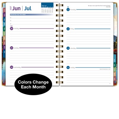 2027 Excello Brands 6" x 8" Weekly & Monthly Standard Planner, Paperboard Cover, Lake View (FSHN-CY27-58-82)