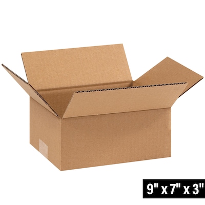 9 x 7 x 3 Shipping Boxes, 32 ECT, 25/Bundle (973)