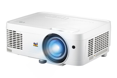 ViewSonic 3000 ANSI Lumens WXGA LED Short Throw Projector with H/V Keystone, 4 Corner Adjustment, Wh