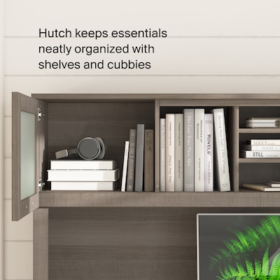 Bush Home Somerset 72"W Desktop Hutch, Ash Gray (WC81611)