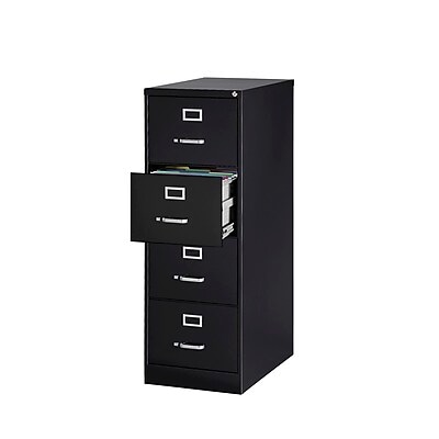 Quill Brand® Commercial 4 File Drawer Vertical File Cabinet, Locking, Black, Legal, 26.5D (13450D)