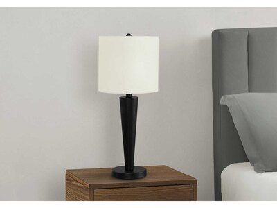 Monarch Specialties Inc. Incandescent Table Lamp, Matte Black/Ivory, 2/Set (I 9643)