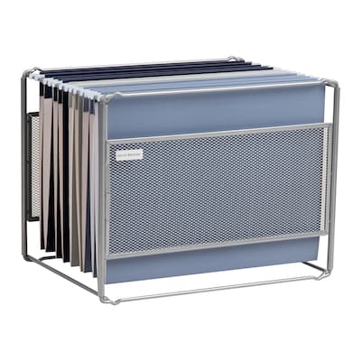 Mind Reader Hanging File Folder Organizer Metal, Silver (BOXFILE-SIL)