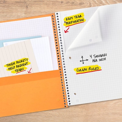 Five Star Spiral Notebook Plus Study App, 5 Subject, College Ruled, 8.5" x 11", Prom Pink (820004R)