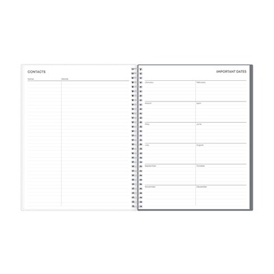 2027 Blue Sky Zenra 8.5" x 11" Calendar Year Monthly Planner, Plastic Cover, Gray (161837)