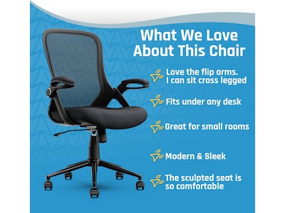 Click365 Ergonomic Fabric/Mesh Swivel Task Chair, Black (CCHR10003A)