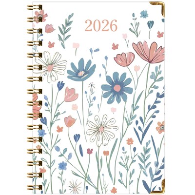 2026 Global Printed Products 5.5" x 8" Weekly & Monthly Planner, Paperboard Cover, Colorful Botanicals (FSHN-CY26-58-30)