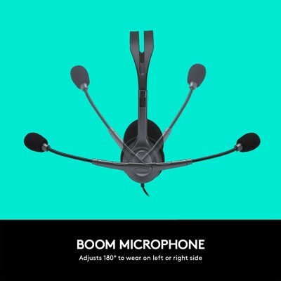 Logitech H111 For EDU Wired 3.5mm Stereo Computer On Ear Headset, Graphite (981-000999)