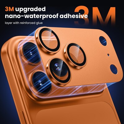 SaharaCase ZeroDamage Titanium Camera Lens Protector for iPhone 17 Pro Max, 2/Pack, Cosmic Orange (ZD00193)