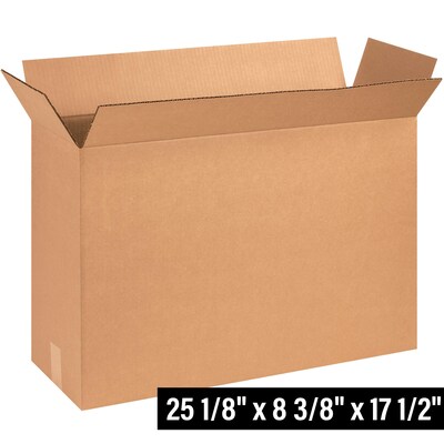 25.13 x 8.38 x 17.5 Shipping Boxes, 32 ECT, Brown, 15/Bundle (25817)
