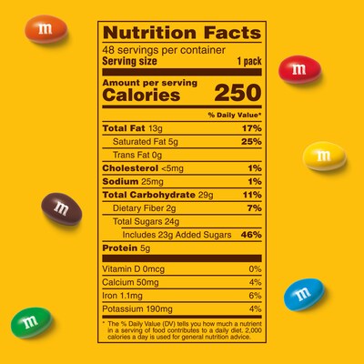 M&M's® Peanut Milk Chocolate Candies 1.74 oz. - 48/Pack