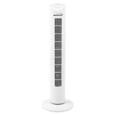 Brentwood 32 Oscillating Portable Tower Fan, 3-Speed, White (F-32TW)