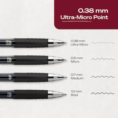 uniball 207 Retractable Gel Pens, Ultra Micro Point, 0.38mm, Black Ink, Dozen (1790922)