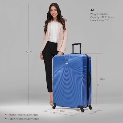 DUKAP Inception 33.86" Hardside Suitcase, 4-Wheeled Spinner, TSA Checkpoint Friendly, Blue (DKINC00XL-BLU)