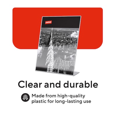 Staples Sign Holder, 8.5" x 11", Clear Plastic (53126/18387)