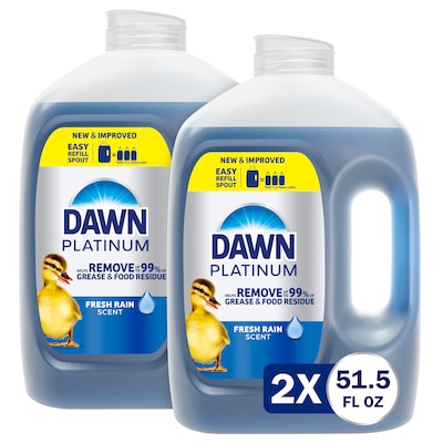 Dawn Platinum Dish Soap Refill, Fresh Rain, 51.5 oz., 2/Pack (44968/04504)