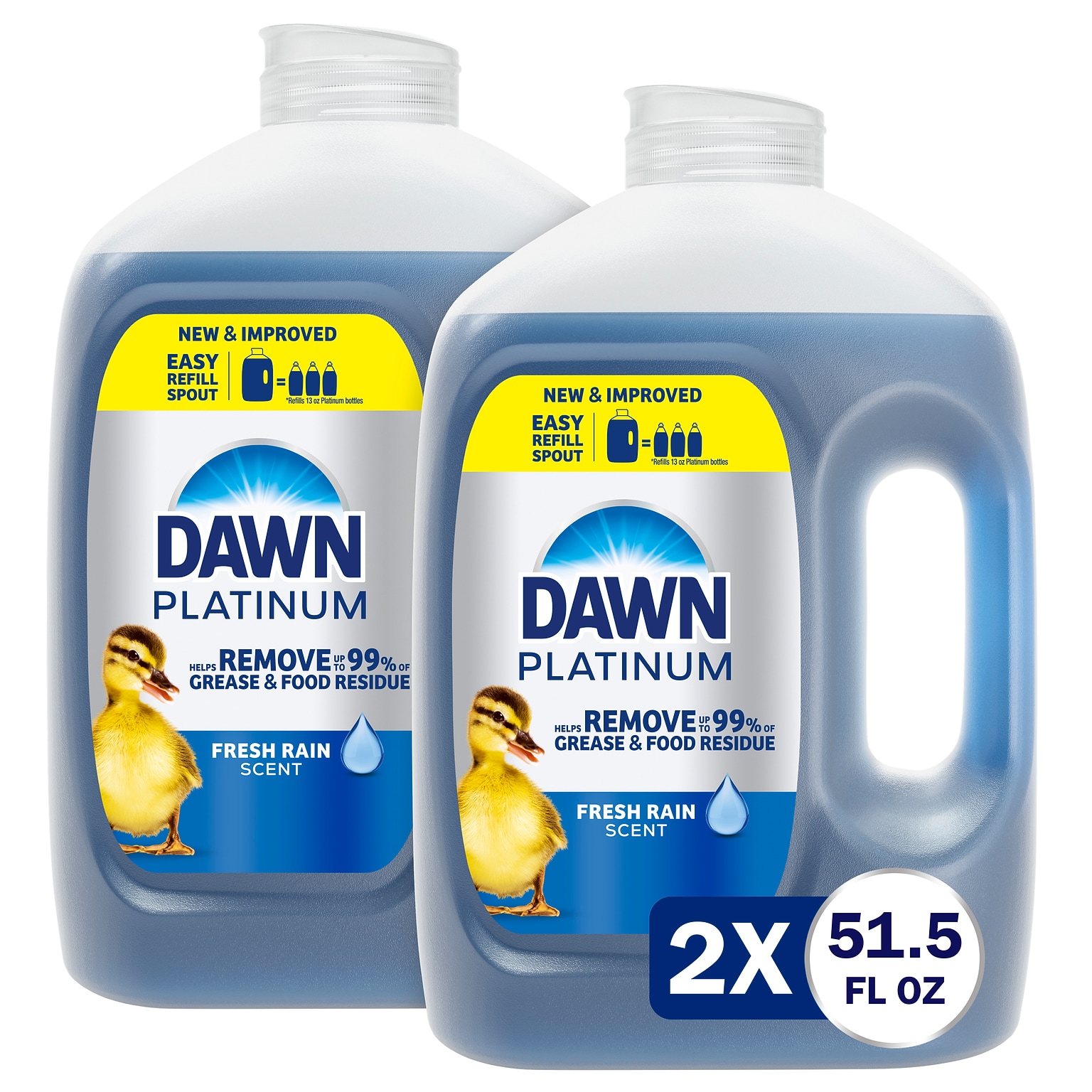 Dawn Platinum Dish Soap Refill, Fresh Rain, 51.5 oz., 2/Pack (44968/04504)