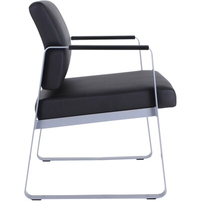Lorell Healthcare Reception Guest Chair, 24.4"W x 19.3"D x 34.3"H, Black (LLR66996)