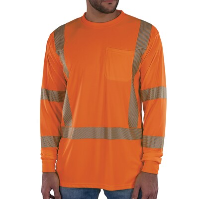 Ergodyne GloWear 8370 High Visibility Long Sleeve T-Shirt, ANSI Type R Class 3, Orange, Large (22264)