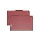 Smead Recycled Heavy Duty Pressboard Classification Folder, 3-Dividers, 3" Expansion, Legal Size, Red, 10/Box (19099)