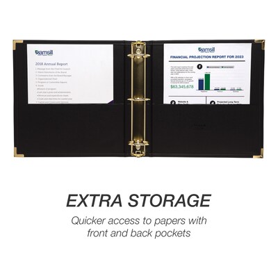 Samsill Classic Executive 2" Non-View Binder, 3-Ring , Black (SAM15160)