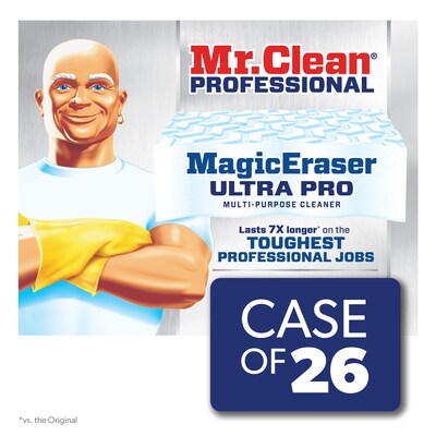 Mr. Clean Professional Magic Eraser Ultra Pro Multi-Purpose Cleaner, White, 26 Pads/Carton (17406)