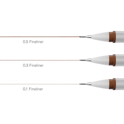 Winsor & Newton Graphic Marker, Fineliner Pens, Sepia Ink, 3/Set (WNX0290109)