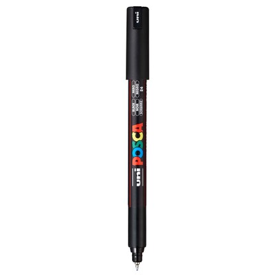 POSCA PC-1MR Water Based Paint Marker, Extra Fine Pin Tip, Black, 2/Pack (UBCPC1MRBLACK-2)