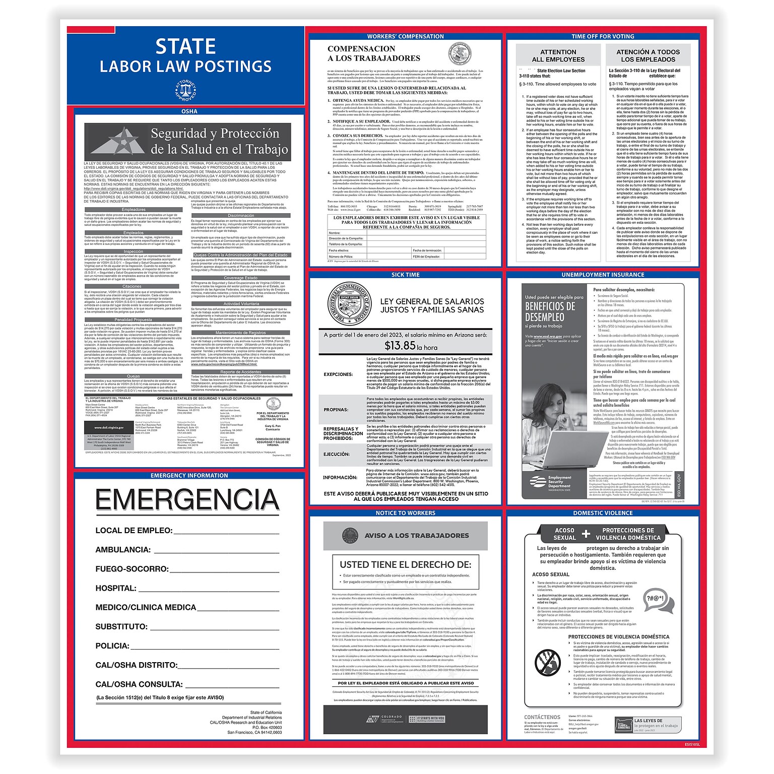 ComplyRight State Labor Law Poster, Georgia, Spanish (E10GAS)