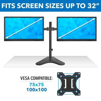 Mount-It! Dual Monitor Desk Stand for 19-32 inch Computer Screens, MI-2781