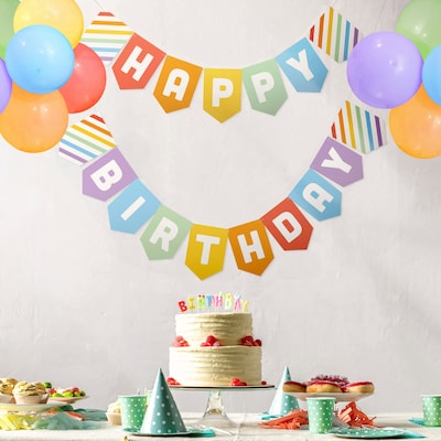 Pukka Party Bright Happy Birthday Decoration Pack, Assorted Colors, 32/Set (PUKPTY635)