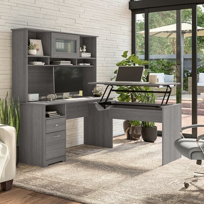 Bush Furniture Cabot 60"W Computer Desk with Drawers, Modern Gray (WC31360)
