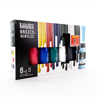 Liquitex BASICS Acrylic Paint Tube, Assorted Colors, 118 mL, 7/Set (LIQ3699443)