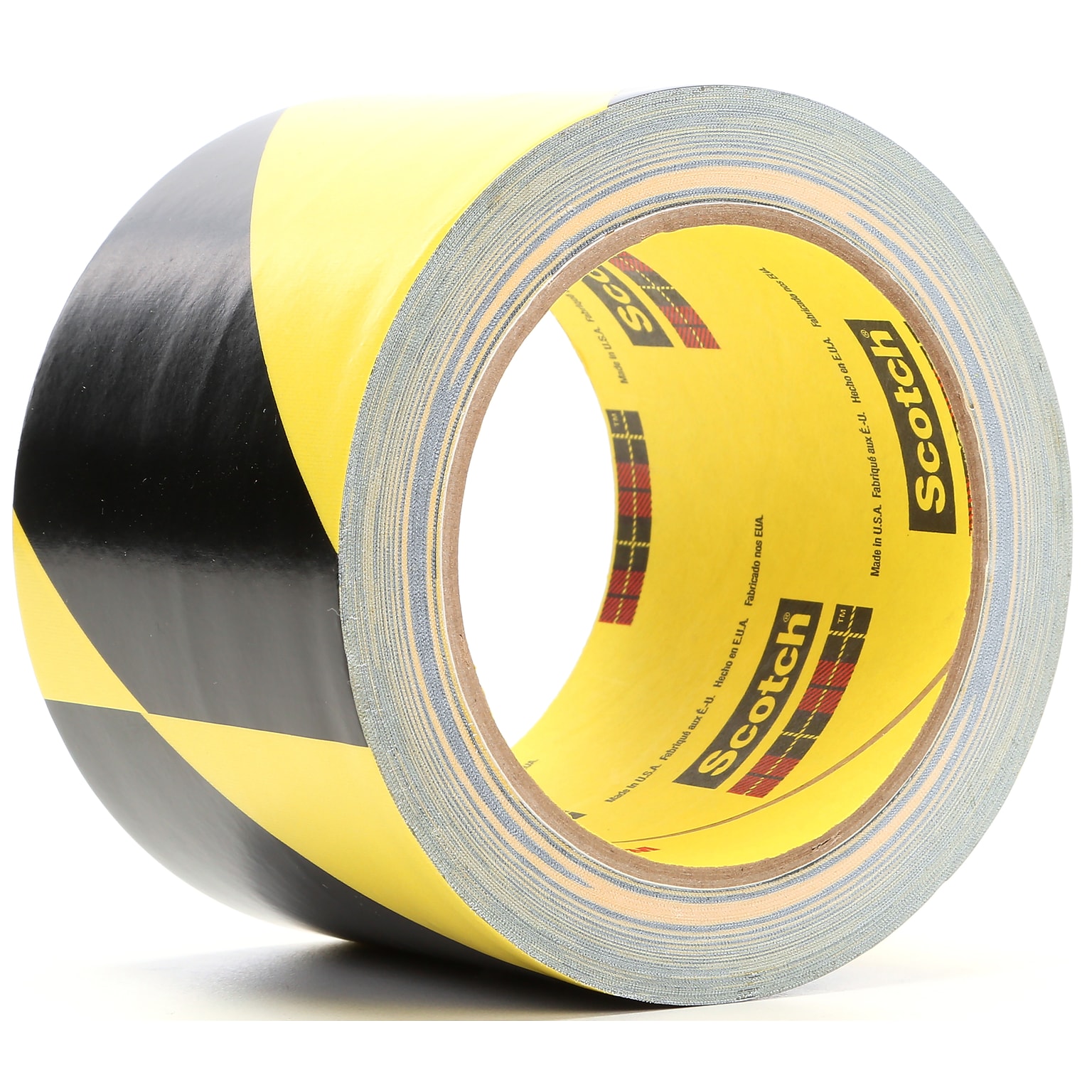 3M Striped Safety Tape, 2 x 36 yds., Black/Yellow (5702)