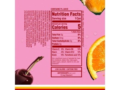 Sparkling Ice Mini Fruit Punch Flavored Sparkling Water, 7.5 fl. oz., 10 Cans/Pack, 3 Packs/Carton (FG00619)