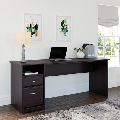 Bush Furniture Cabot 72W Computer Desk with Drawers, Espresso Oak (WC31872)