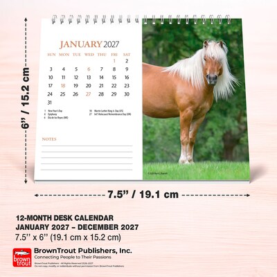 2027 BrownTrout Horse Lovers 7.5" x 6" Monthly Wall Calendar, Assorted Colors (9798330709397)