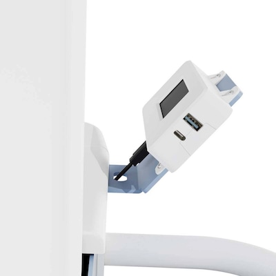 Luxor VitalPower Standard Mobile Medical Workstation with Full-Swivel Wheels, White (MCWS003)