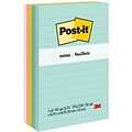 Post-it Sticky Notes, 4 x 6 in., 5 Pads, 100 Sheets/Pad, Lined, The Original Post-it Note, Beachside