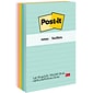 Post-it Sticky Notes, 4 x 6 in., 5 Pads, 100 Sheets/Pad, Lined, The Original Post-it Note, Beachside Café Collection