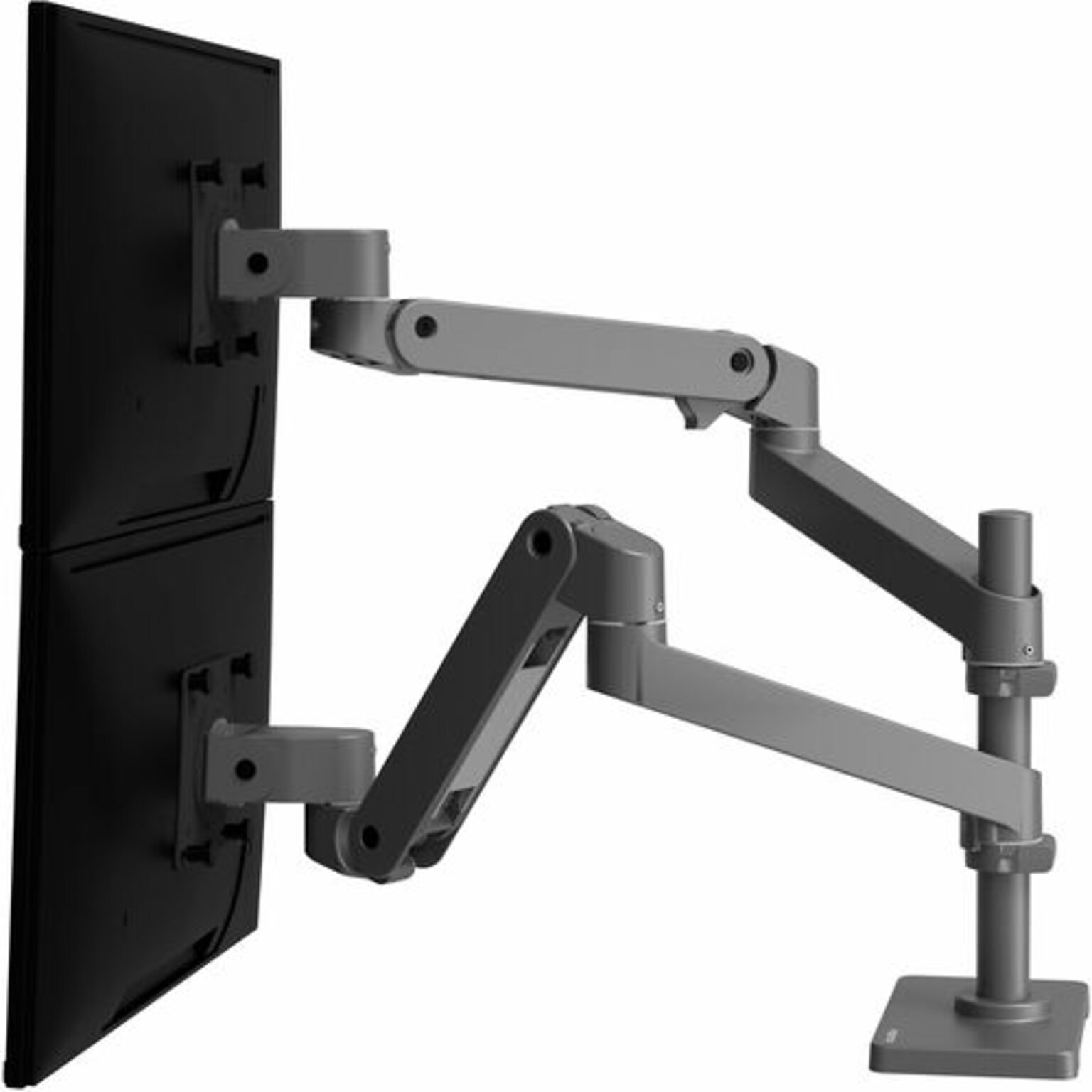 Ergotron LX Pro Adjustable Dual Stacking Arm, Up to 27, Dark Gray (45-690-293)