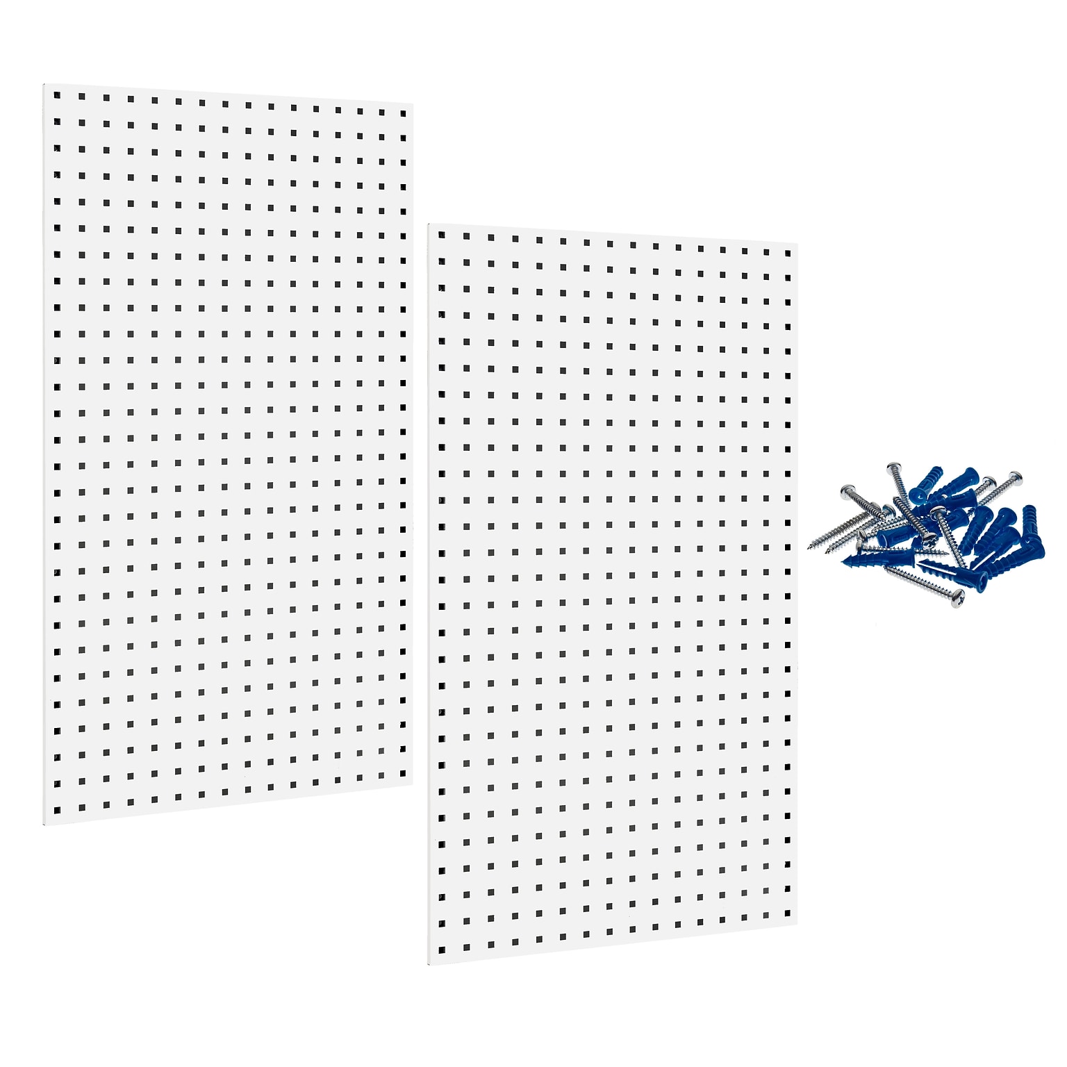 Triton Products Locboard 24 x 42 x 9/16 Steel Square Hole Pegboards, Set of 2 (LB2-W)
