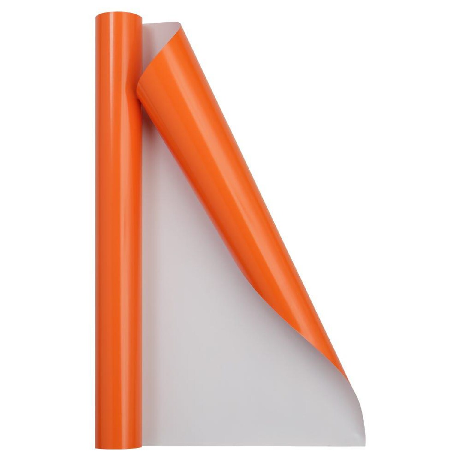 JAM Paper Short Mini Roll Wrapping Paper, 26.3 sq. ft., Orange, 2/Pack(165S25263org)