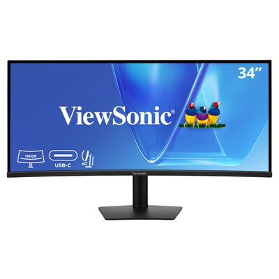 ViewSonic 34 Curved UWQHD 120Hz Monitor, Built-In Speaker, Universal Docking Station, Adjustable, H