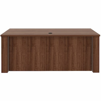 Lorell Essentials 72"W Sit to Stand Workstation Desk, Walnut Brown (LLR69642)