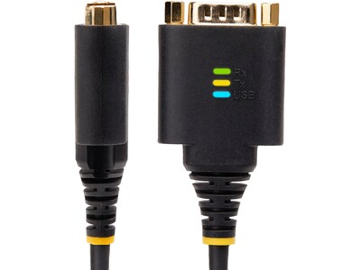 StarTech 2 USB-A to 2-Port RS-232 Serial Adapter Cable, Male-to-Male, Black, DI Chip, COM Retentio