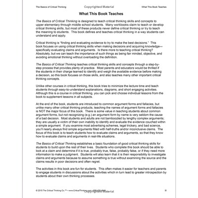 The Critical Thinking Co. The Basics of Critical Thinking (CTB08001BBP)