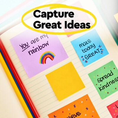 Post-it Super Sticky Pop-up Notes, 3" x 3", Playful Primaries Collection, 90 Sheet/Pad, 10 Pads/Pack (R33010SSAN)