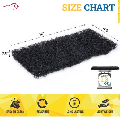 BISON LIFE Heavy Duty Surface Cleaning Scouring Pads, Black, 40 Pads/Pack (BPKH-HSCP-BK-40)