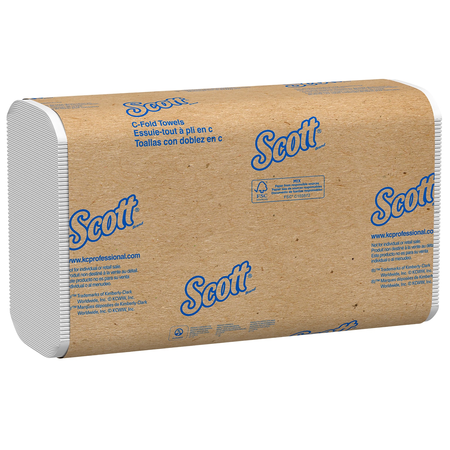 Scott Essential Recycled C-Fold Paper Towels, 1-Ply, 200 Sheets/Pack, 9 Packs/Carton (03623)